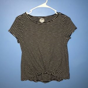 Black and white striped top